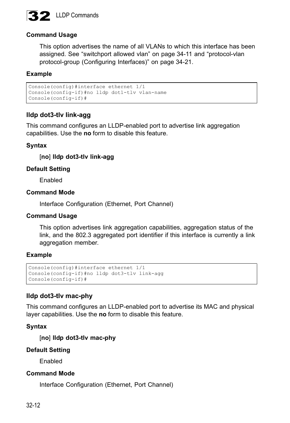 Lldp dot3-tlv link-agg, Lldp dot3-tlv mac-phy | LevelOne GTL-2690 User Manual | Page 559 / 789
