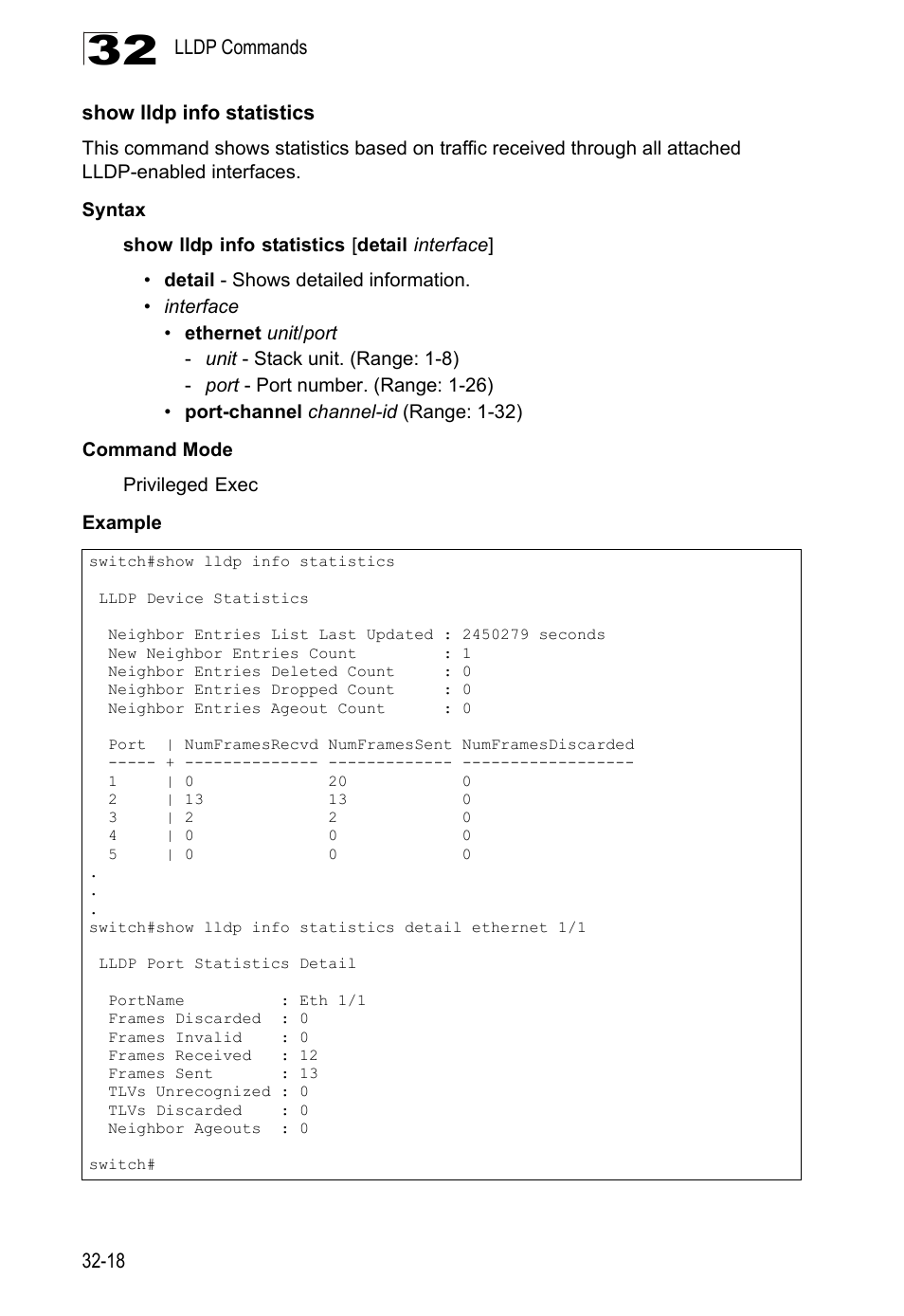 Show lldp info statistics | LevelOne GTL-2690 User Manual | Page 565 / 789