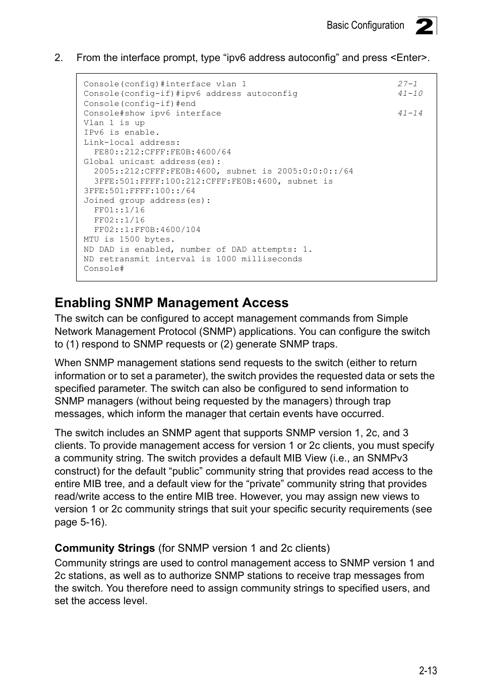 Enabling snmp management access | LevelOne GTL-2690 User Manual | Page 57 / 789