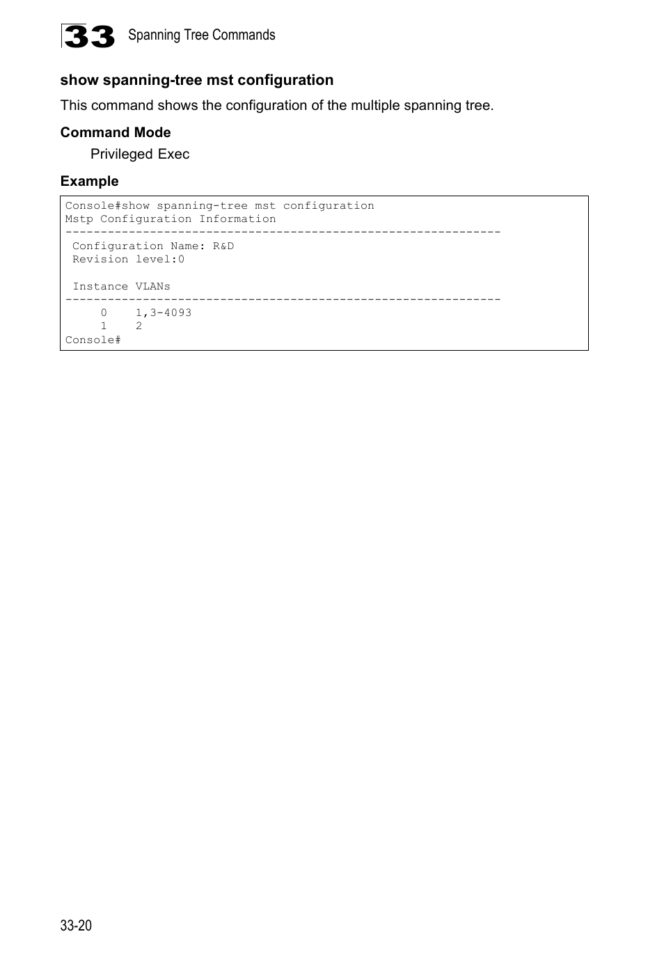 Show spanning-tree mst configuration | LevelOne GTL-2690 User Manual | Page 585 / 789