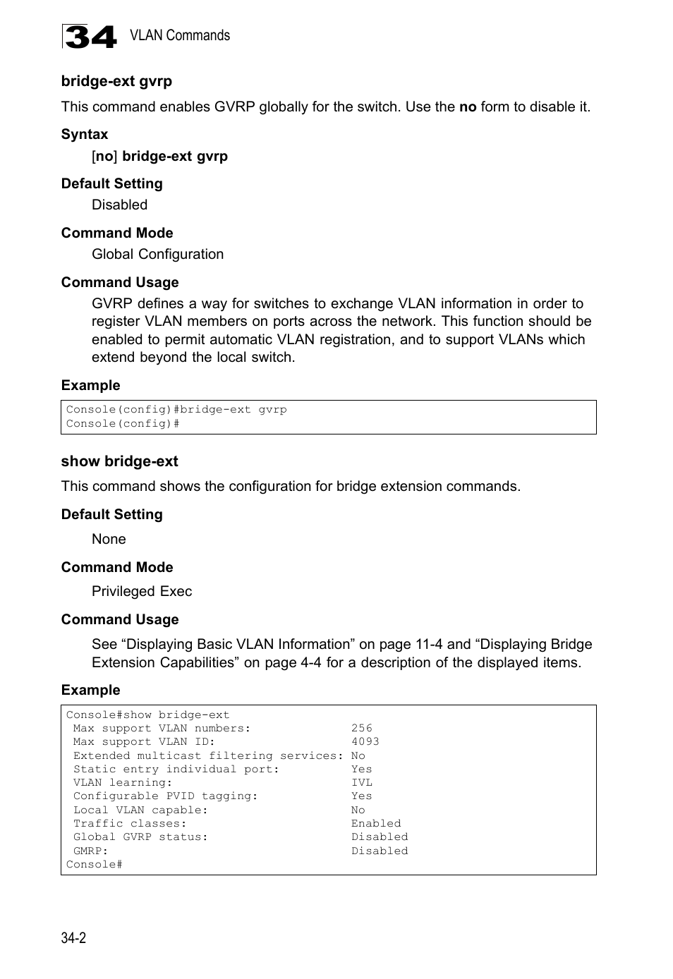 Bridge-ext gvrp, Show bridge-ext | LevelOne GTL-2690 User Manual | Page 587 / 789