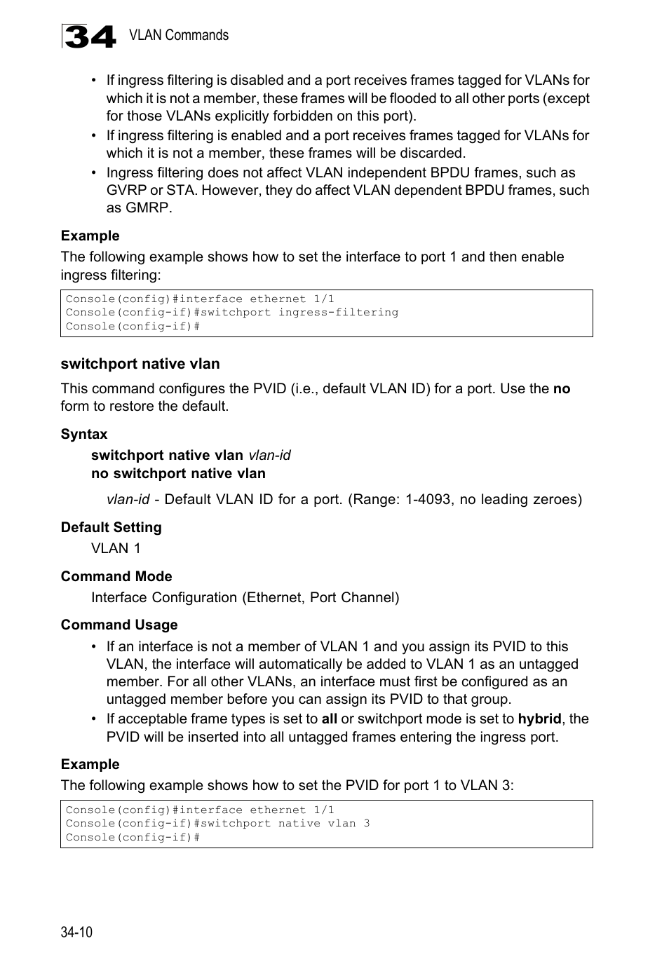 Switchport native vlan | LevelOne GTL-2690 User Manual | Page 595 / 789