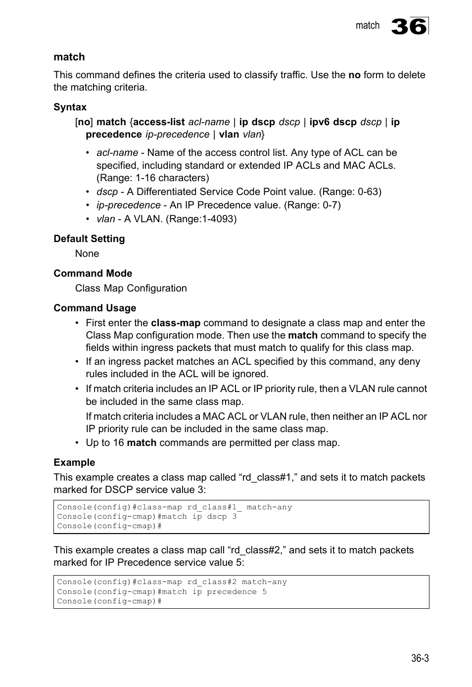 Match, Match 36-3 | LevelOne GTL-2690 User Manual | Page 626 / 789