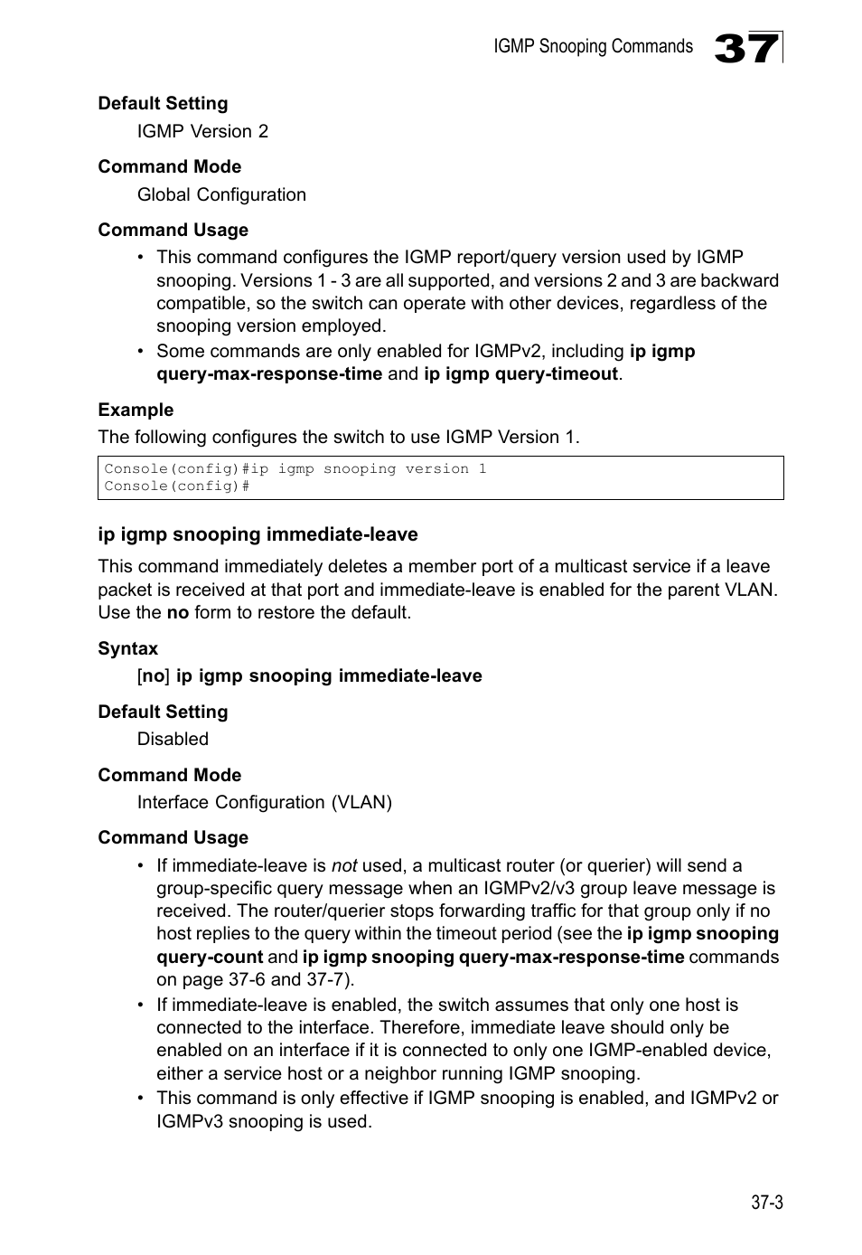 Ip igmp snooping immediate-leave | LevelOne GTL-2690 User Manual | Page 636 / 789