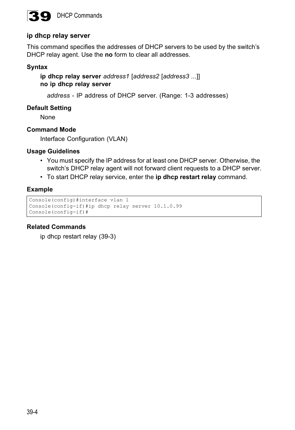Ip dhcp relay server | LevelOne GTL-2690 User Manual | Page 655 / 789