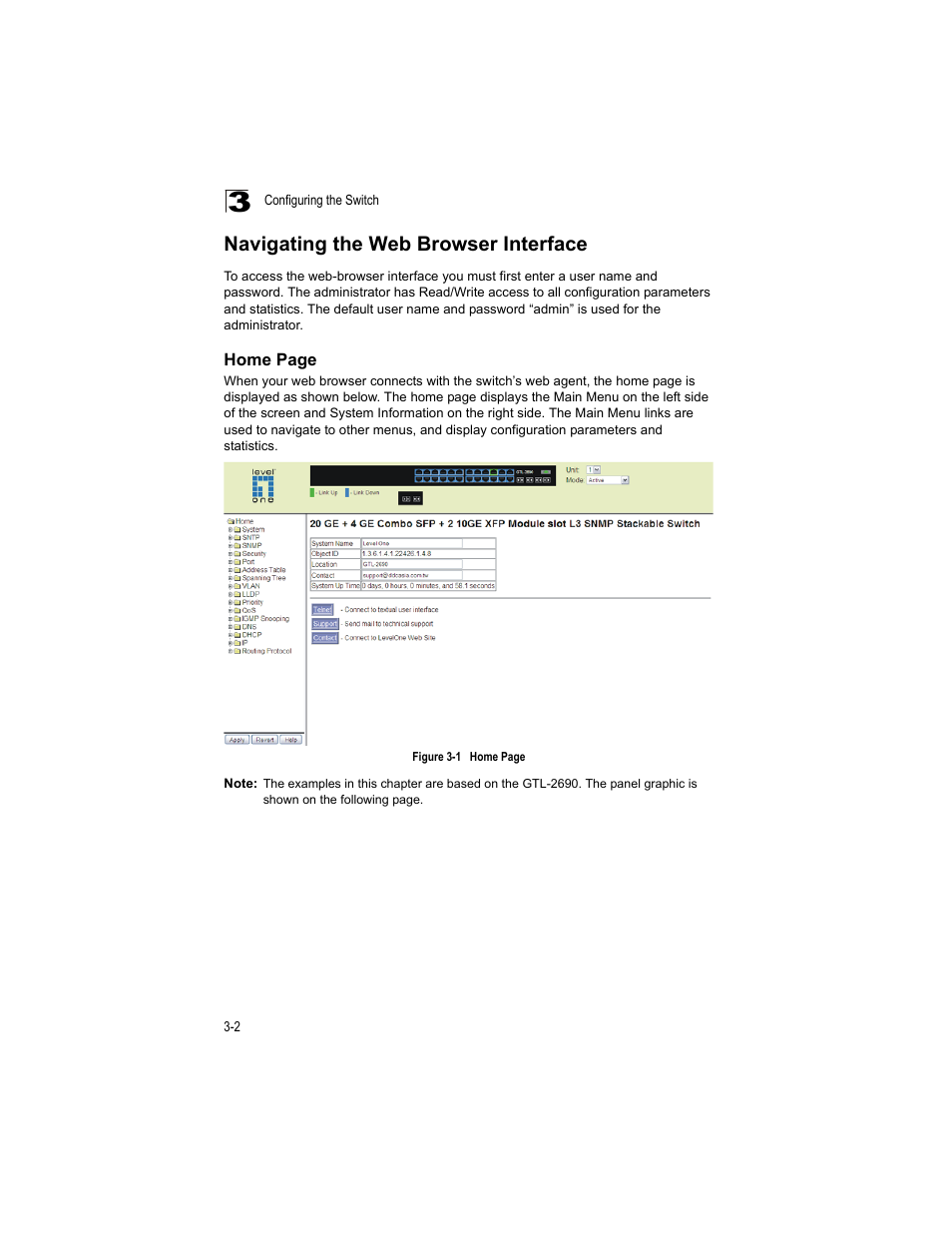 Navigating the web browser interface, Figure 3-1 | LevelOne GTL-2690 User Manual | Page 66 / 789