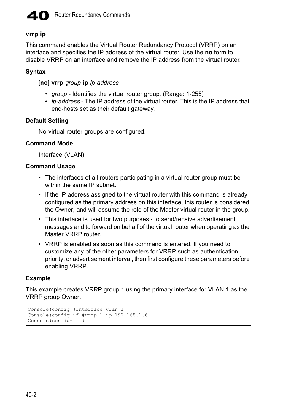 Vrrp ip | LevelOne GTL-2690 User Manual | Page 669 / 789