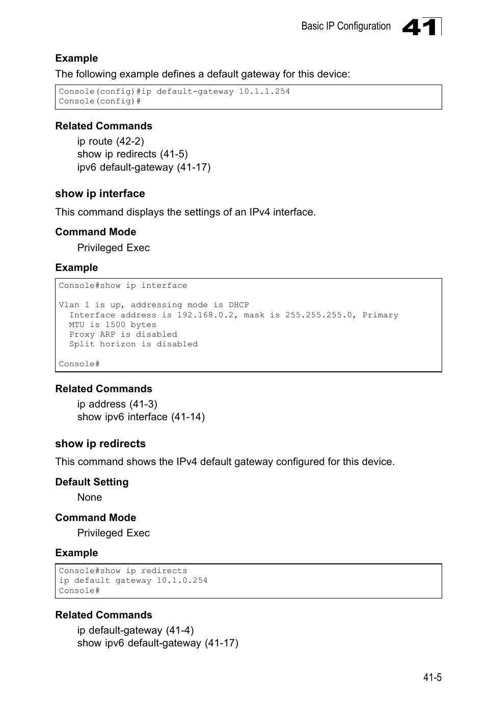 Show ip interface, Show ip redirects | LevelOne GTL-2690 User Manual | Page 682 / 789