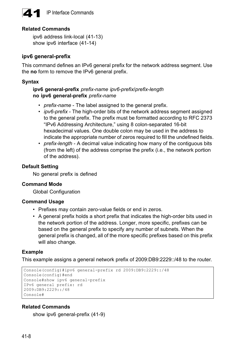 Ipv6 general-prefix | LevelOne GTL-2690 User Manual | Page 685 / 789