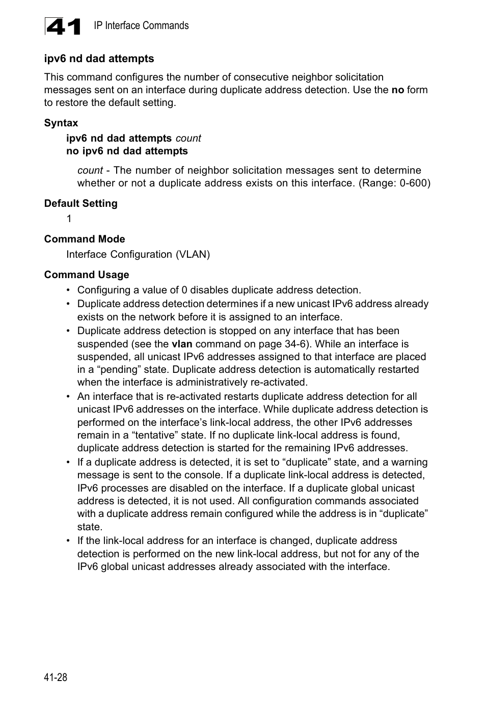 Ipv6 nd dad attempts | LevelOne GTL-2690 User Manual | Page 705 / 789