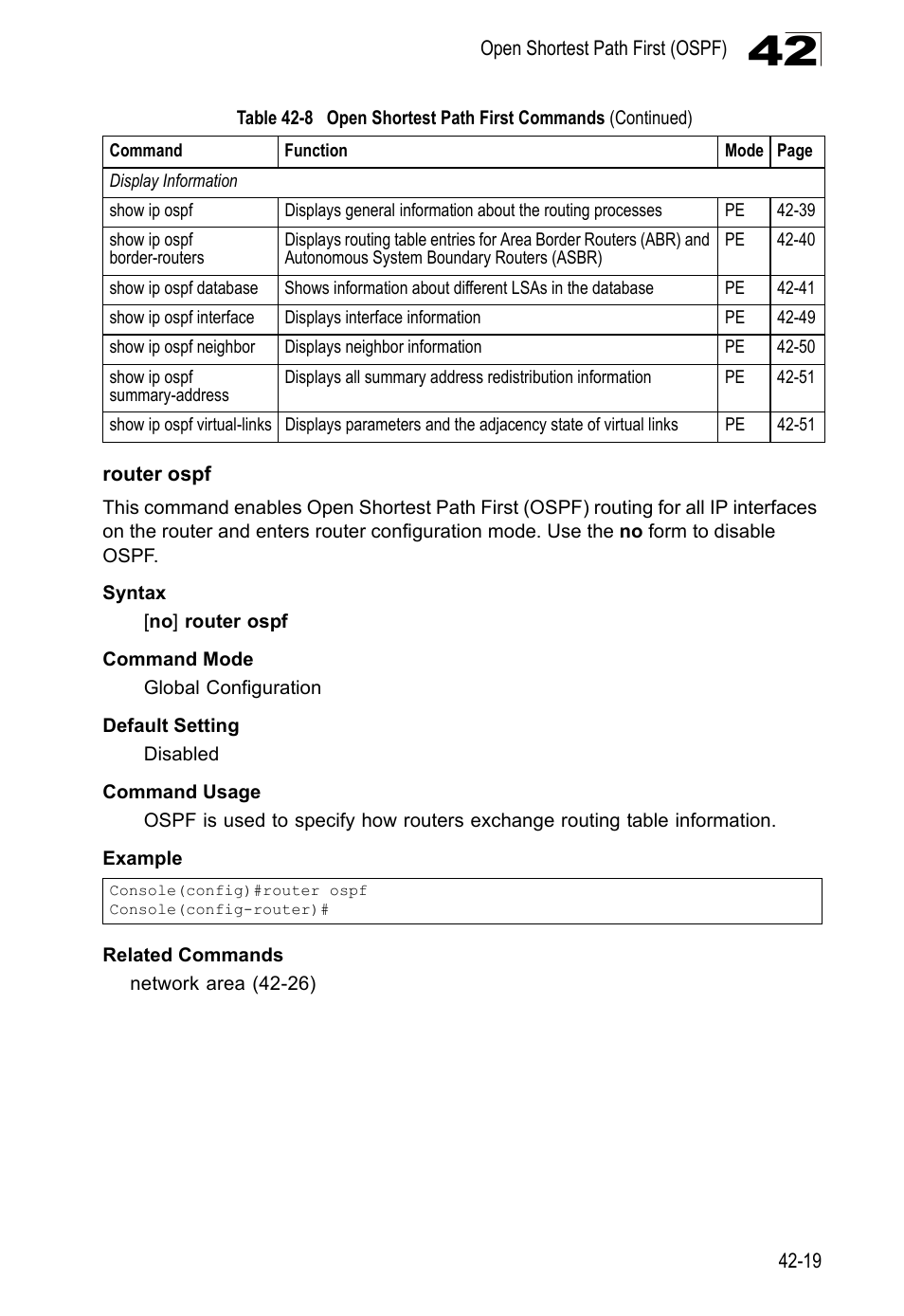 Router ospf | LevelOne GTL-2690 User Manual | Page 732 / 789