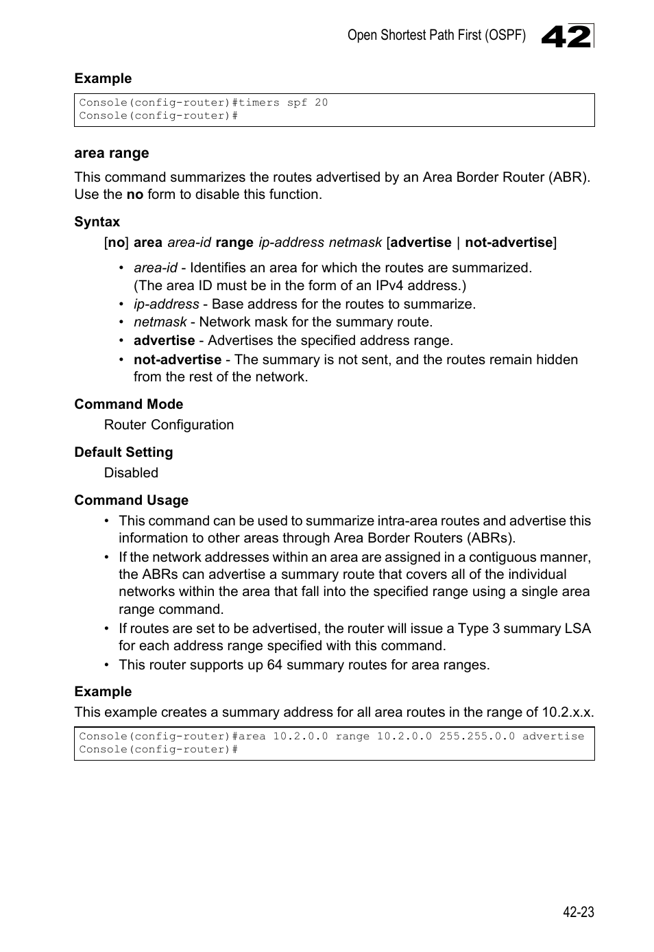 Area range | LevelOne GTL-2690 User Manual | Page 736 / 789