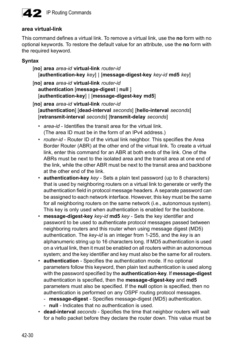 Area virtual-link | LevelOne GTL-2690 User Manual | Page 743 / 789