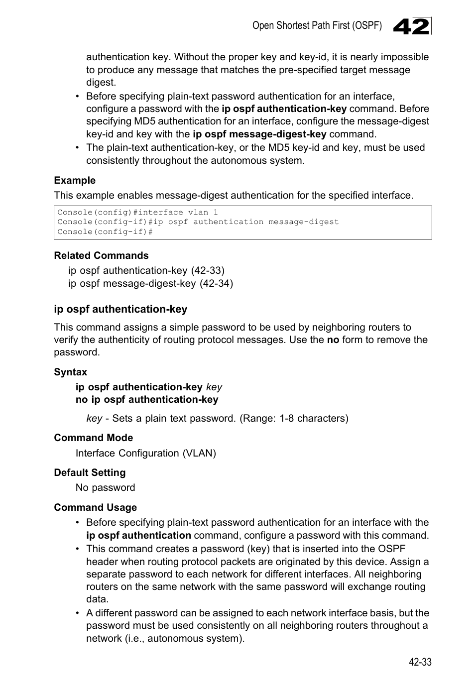 Ip ospf authentication-key | LevelOne GTL-2690 User Manual | Page 746 / 789