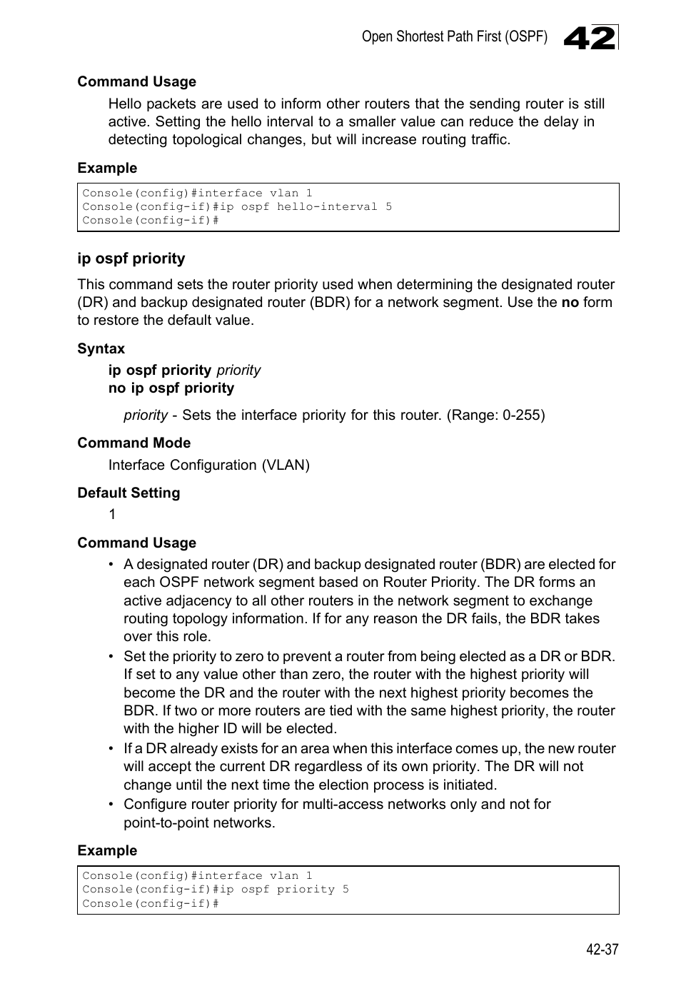 Ip ospf priority | LevelOne GTL-2690 User Manual | Page 750 / 789