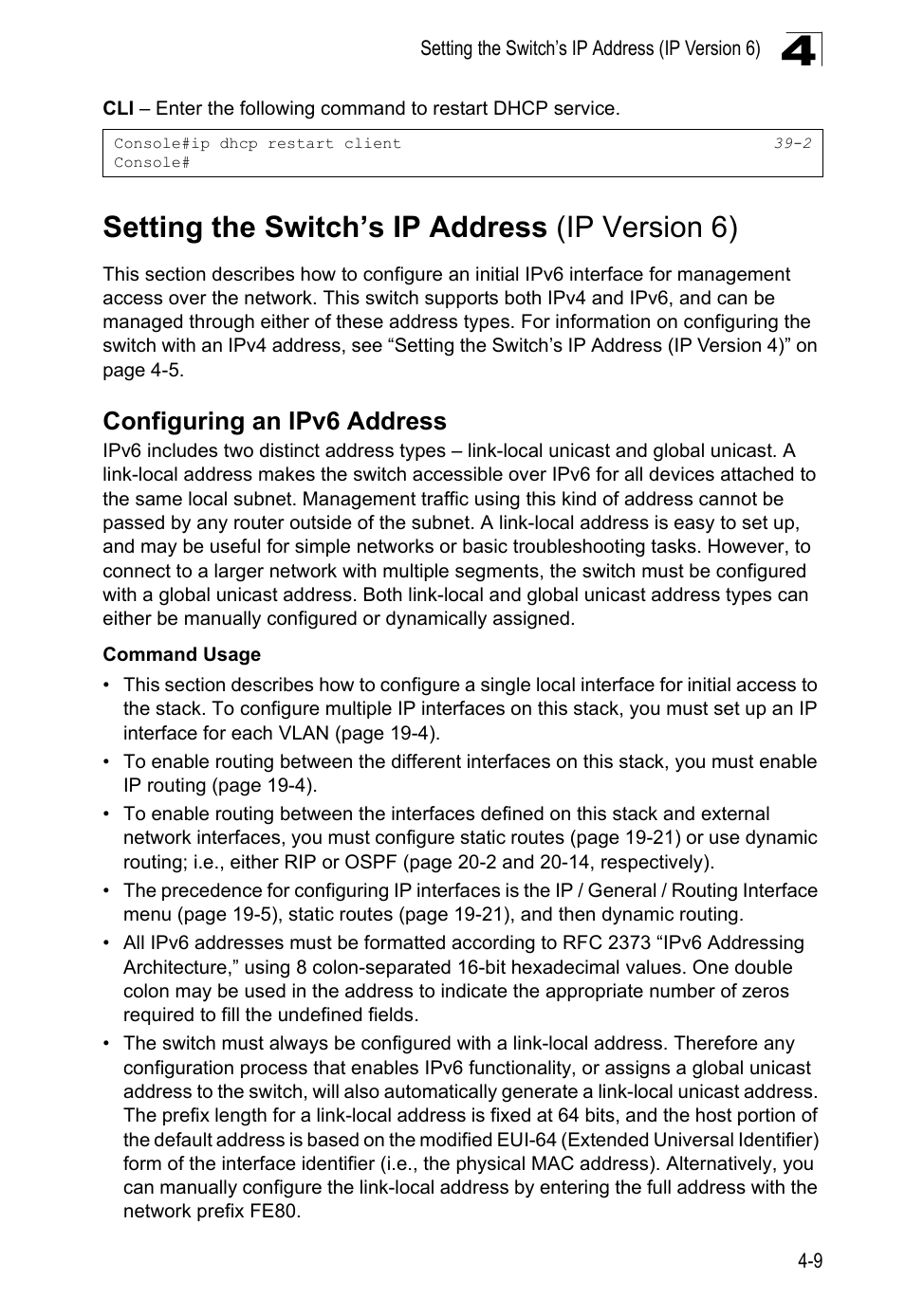 Setting the switch’s ip address (ip version 6), Configuring an ipv6 address | LevelOne GTL-2690 User Manual | Page 85 / 789