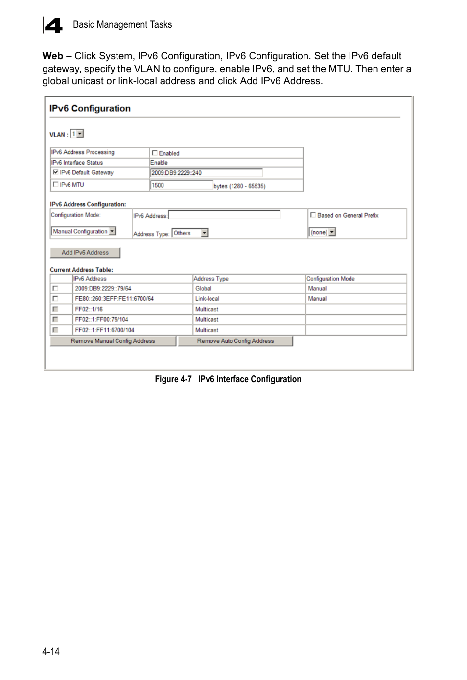 Figure 4-7, Ipv6 interface configuration | LevelOne GTL-2690 User Manual | Page 90 / 789