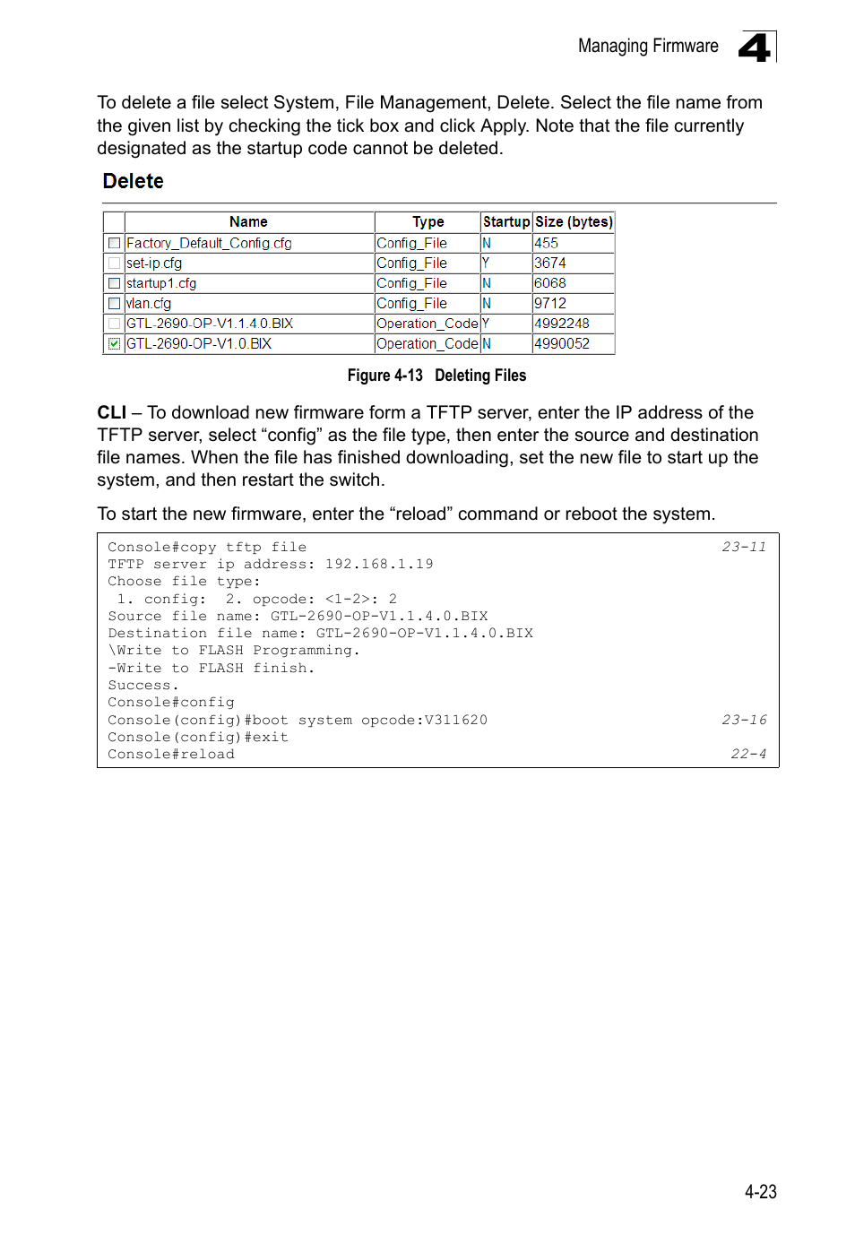 Figure 4-13, Deleting files | LevelOne GTL-2690 User Manual | Page 99 / 789