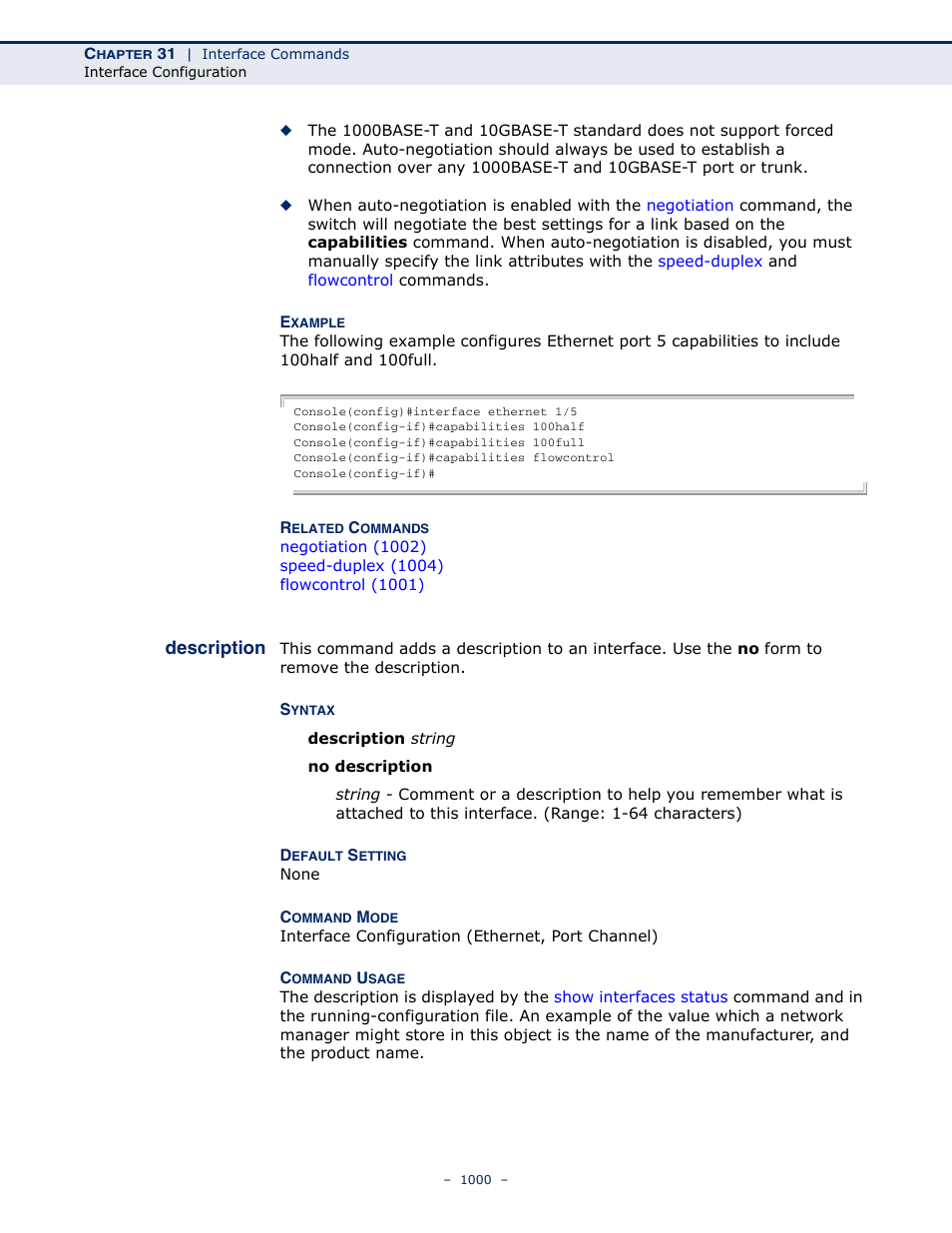Description, Description 1000 | LevelOne GTL-2691 User Manual | Page 1000 / 1644