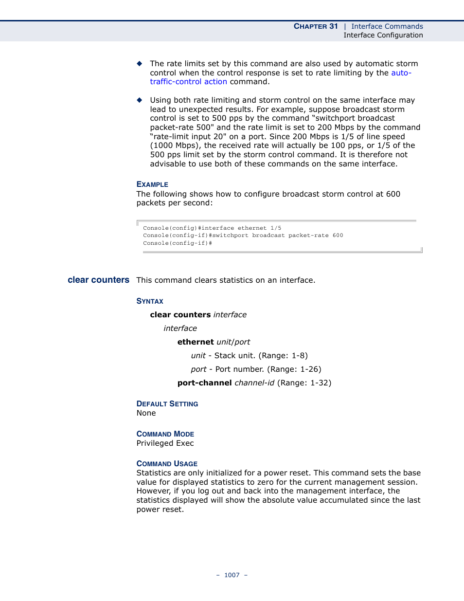 Clear counters | LevelOne GTL-2691 User Manual | Page 1007 / 1644