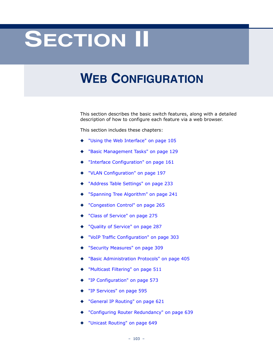 Web configuration, Ection, Onfiguration | LevelOne GTL-2691 User Manual | Page 103 / 1644