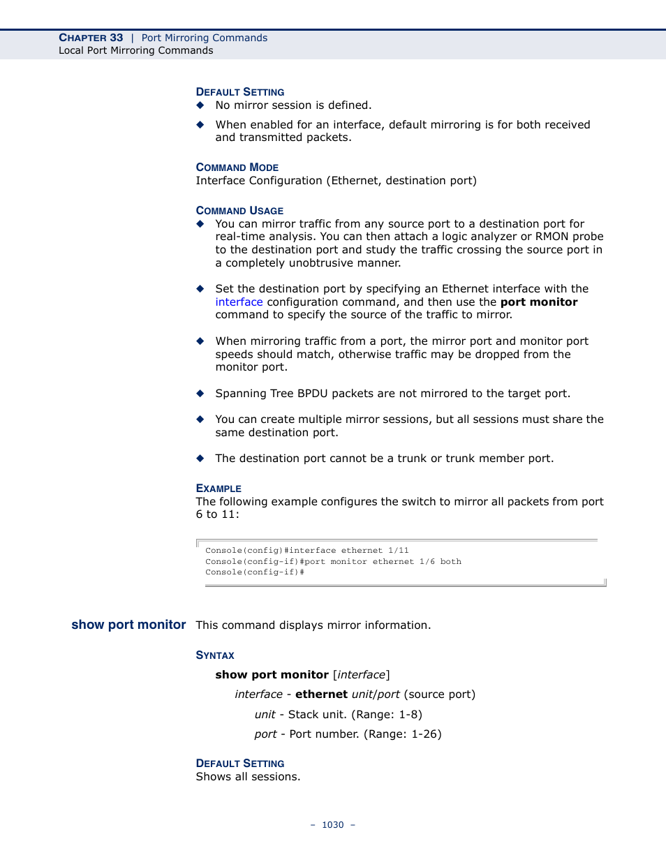 Show port monitor | LevelOne GTL-2691 User Manual | Page 1030 / 1644