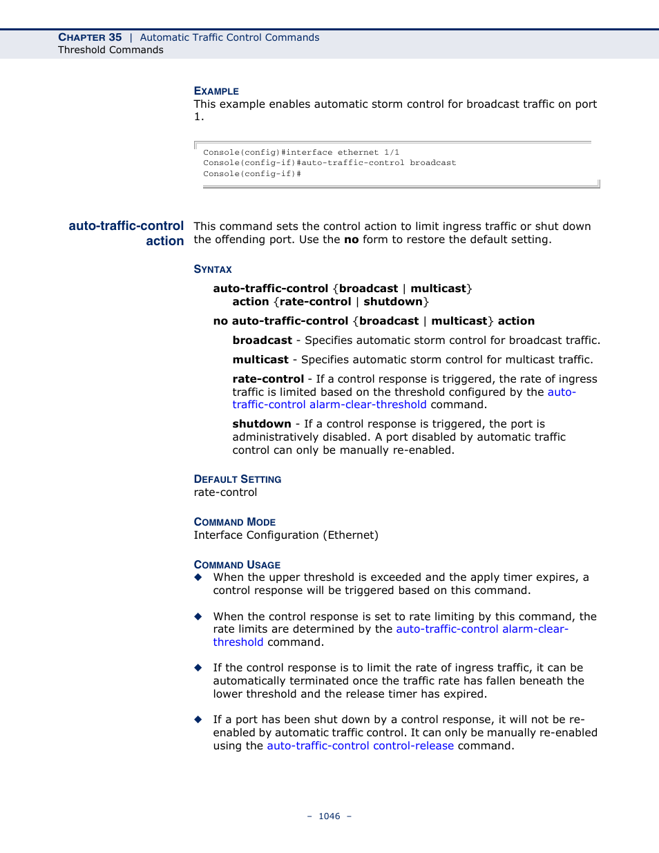 Auto-traffic-control action, Auto-traffic-control, Action | LevelOne GTL-2691 User Manual | Page 1046 / 1644