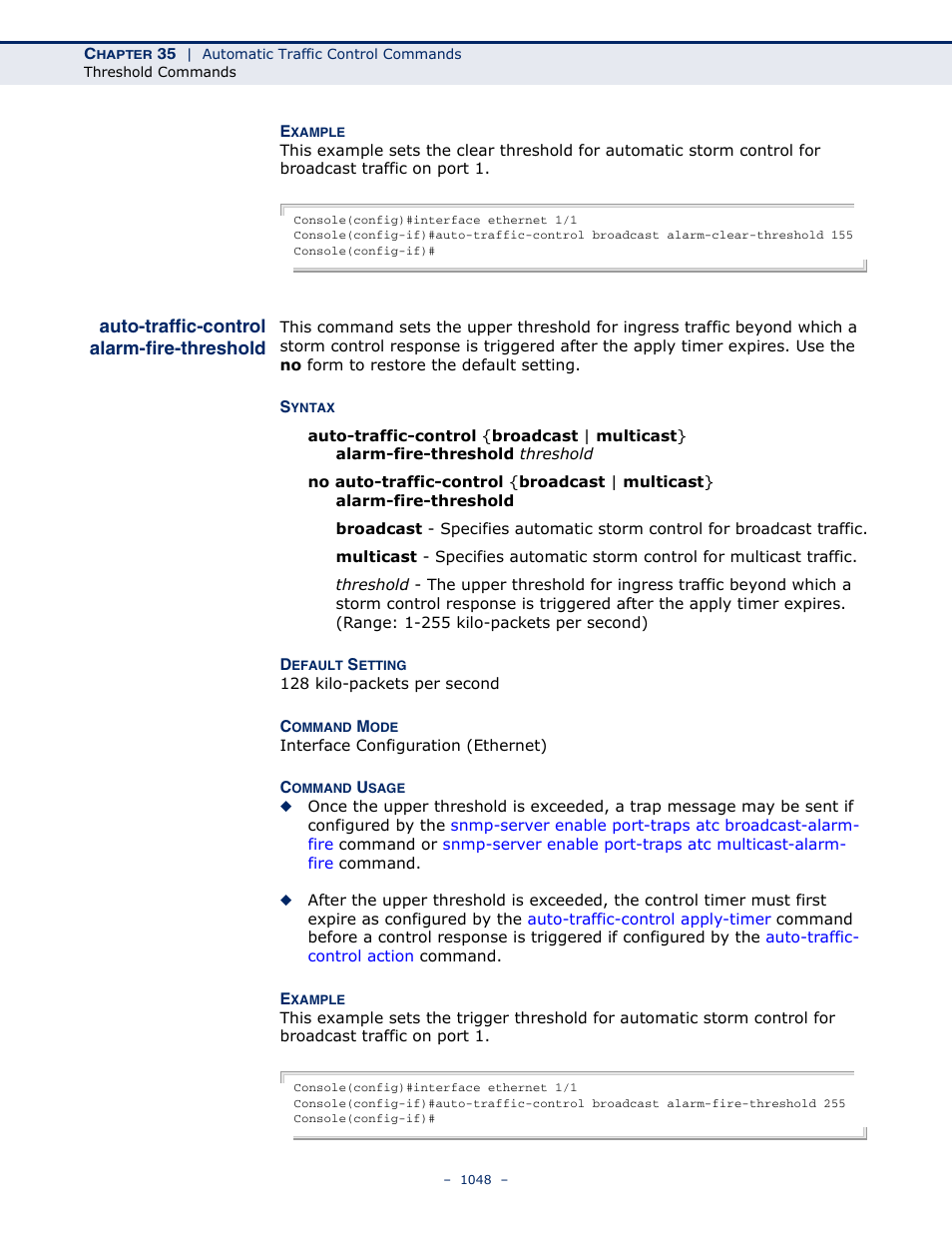 Auto-traffic-control alarm-fire-threshold, Auto-traffic-control, Alarm-fire-threshold | LevelOne GTL-2691 User Manual | Page 1048 / 1644