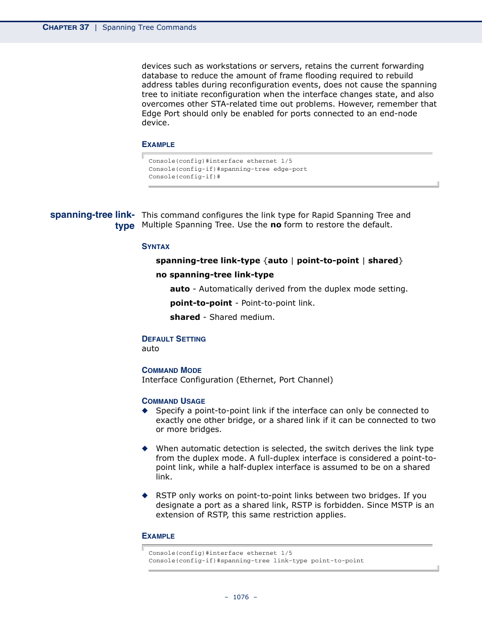 Spanning-tree link- type, Spanning-tree link-type | LevelOne GTL-2691 User Manual | Page 1076 / 1644