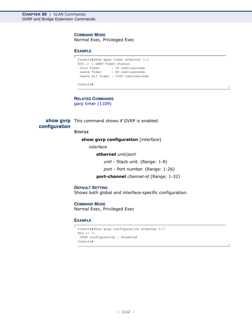 Show gvrp configuration | LevelOne GTL-2691 User Manual | Page 1112 / 1644