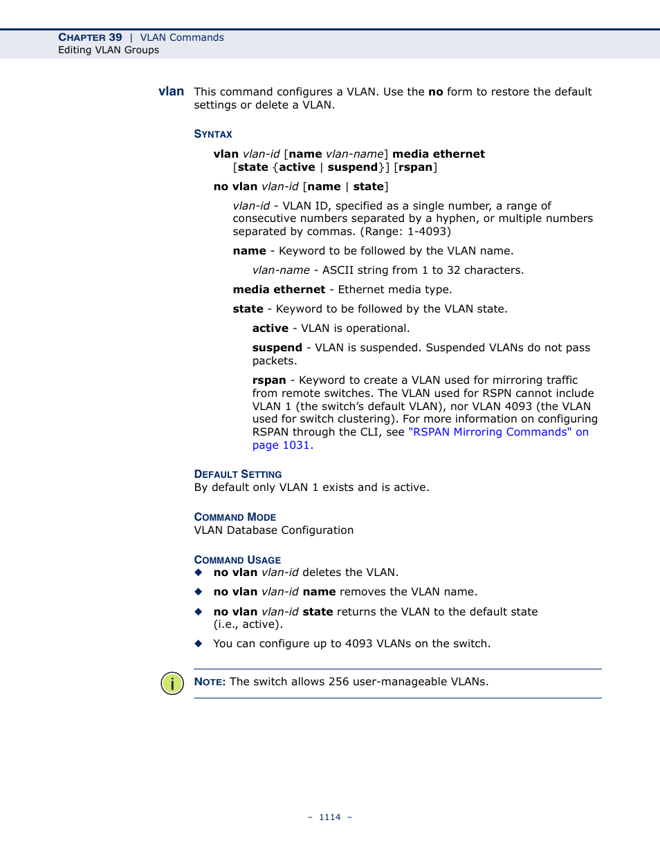 Vlan, Vlan 1114 | LevelOne GTL-2691 User Manual | Page 1114 / 1644