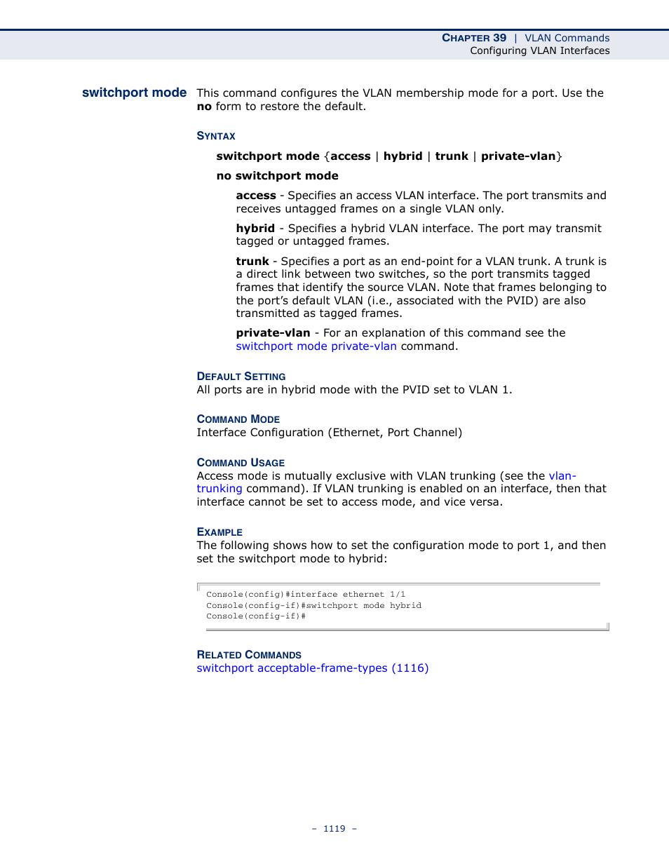 Switchport mode, Switchport, Mode | LevelOne GTL-2691 User Manual | Page 1119 / 1644