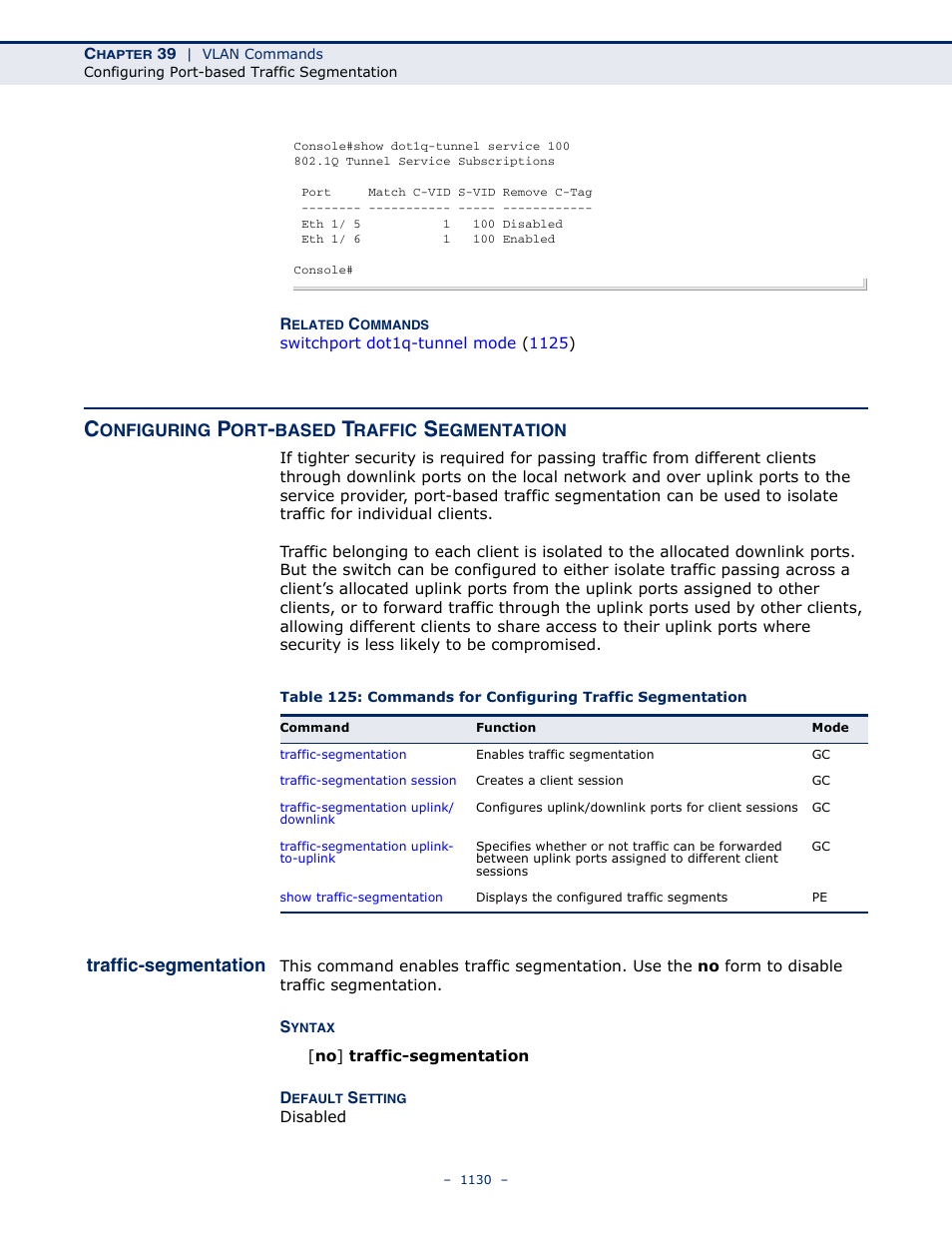 Configuring port-based traffic segmentation, Traffic-segmentation, Configuring port-based | Traffic segmentation | LevelOne GTL-2691 User Manual | Page 1130 / 1644
