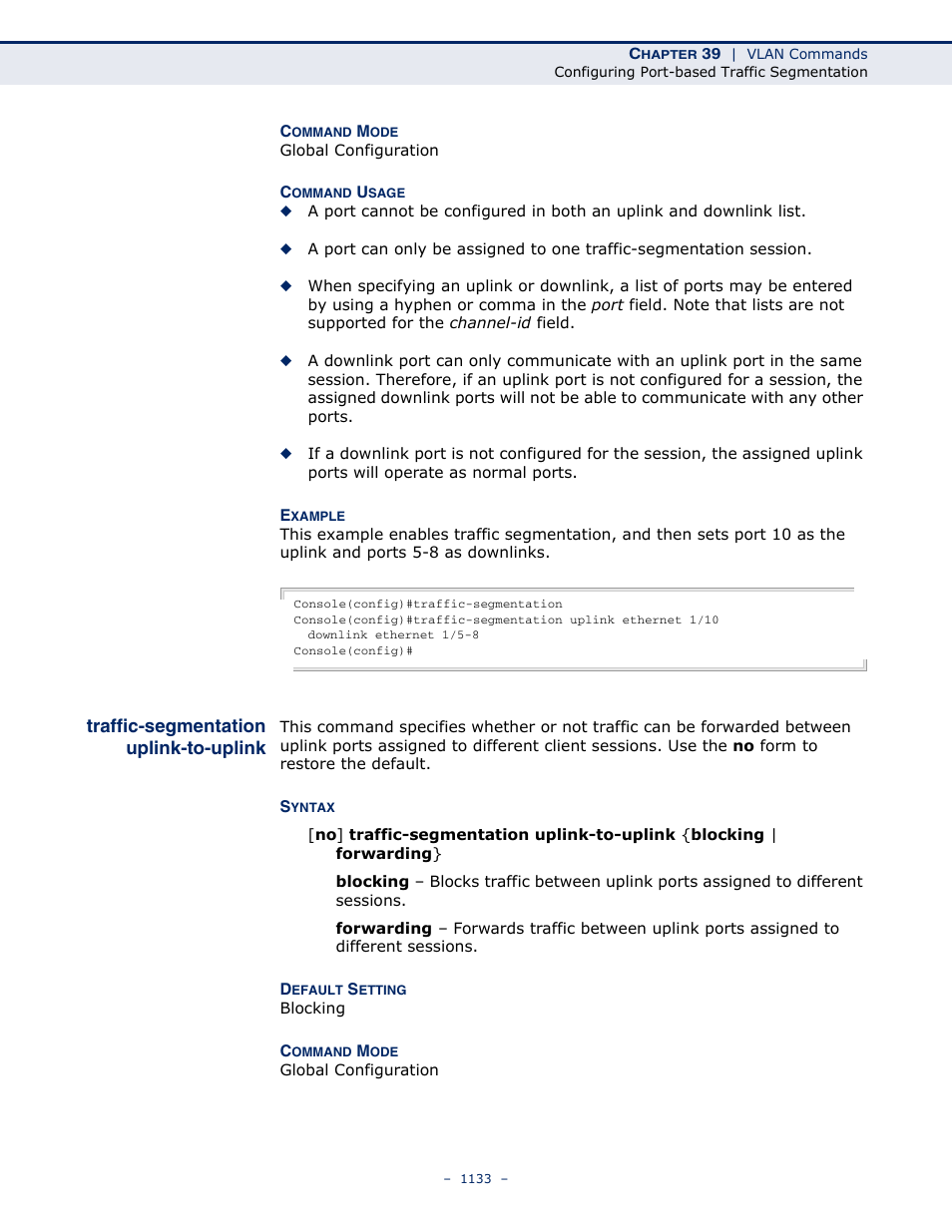 Traffic-segmentation uplink-to-uplink, Traffic-segmentation uplink, To-uplink | Traffic, Segmentation uplink-to-uplink | LevelOne GTL-2691 User Manual | Page 1133 / 1644