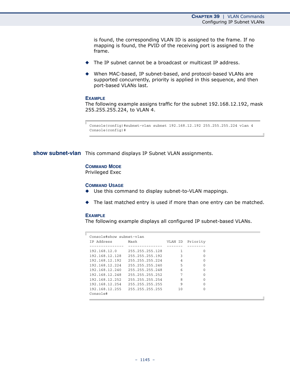 Show subnet-vlan | LevelOne GTL-2691 User Manual | Page 1145 / 1644