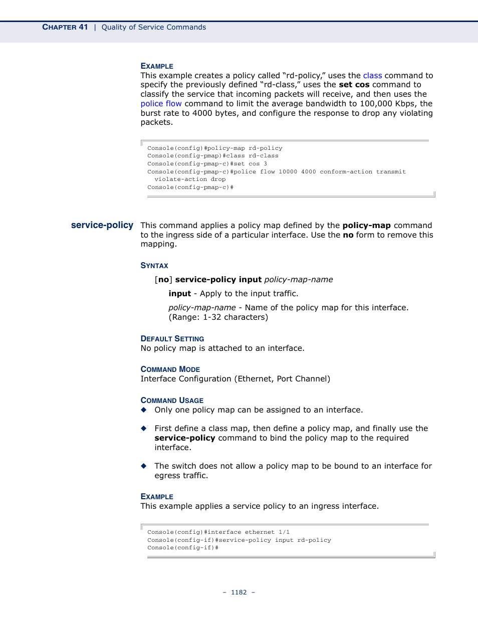 Service-policy, Service-policy 1182 | LevelOne GTL-2691 User Manual | Page 1182 / 1644