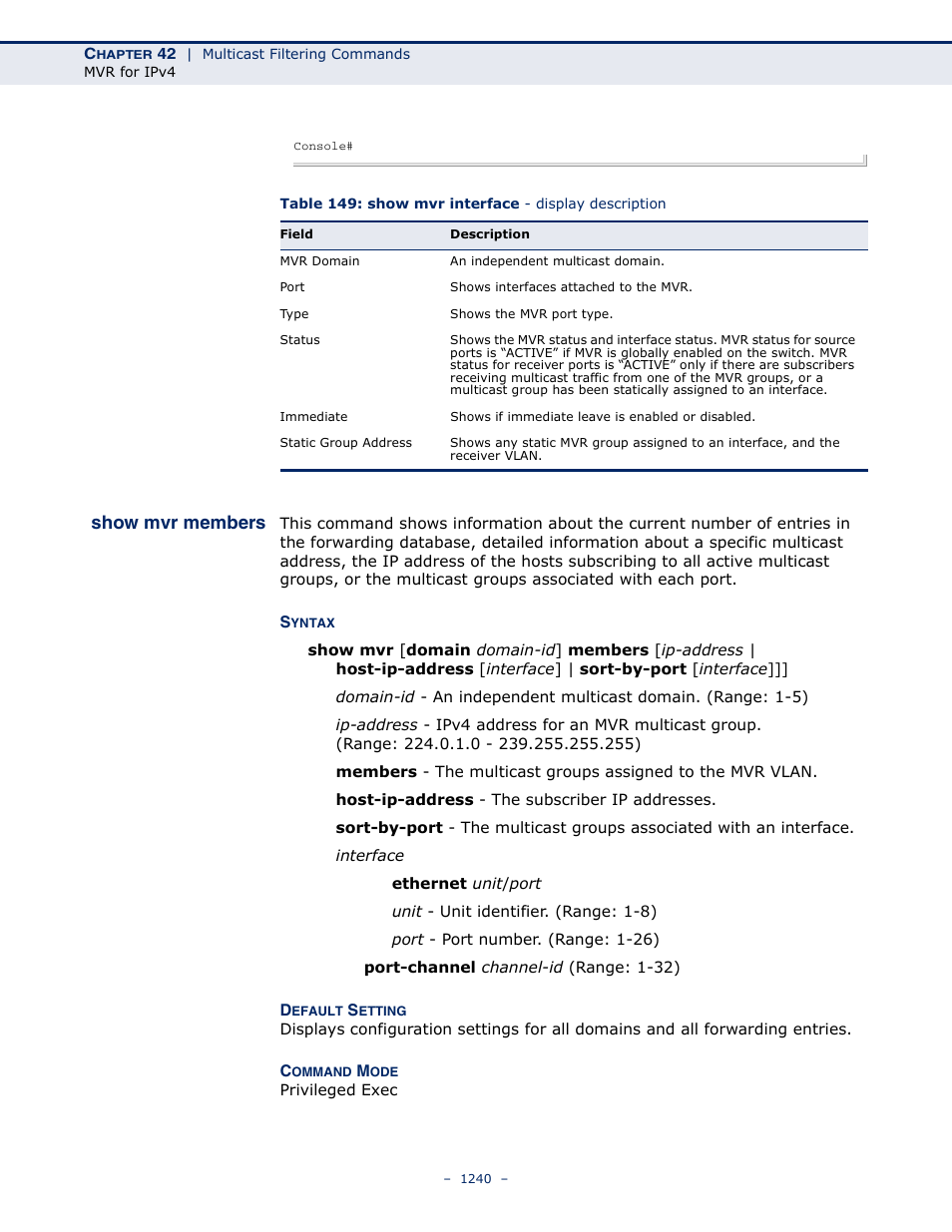 Show mvr members | LevelOne GTL-2691 User Manual | Page 1240 / 1644