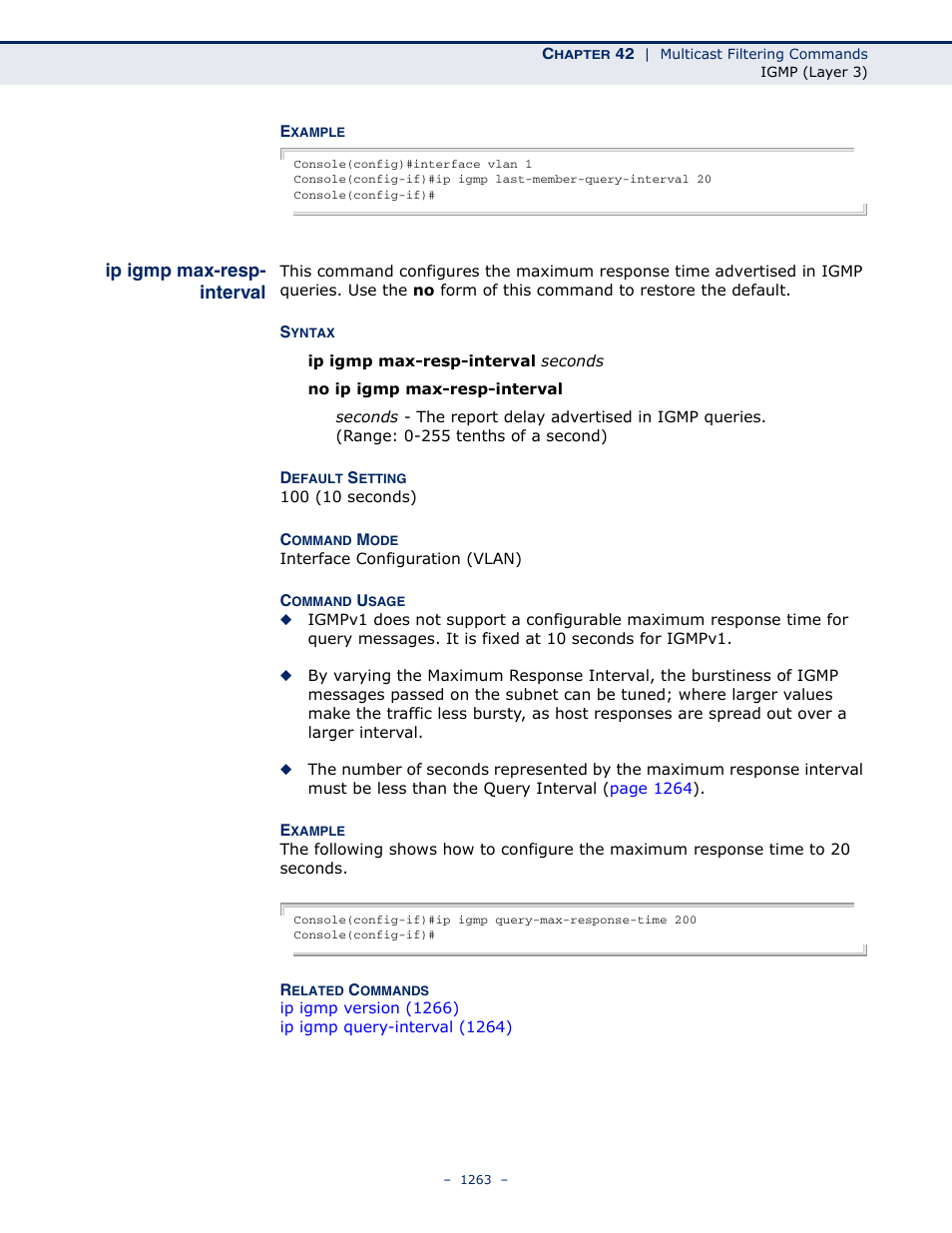 Ip igmp max-resp- interval, Ip igmp max-resp-interval | LevelOne GTL-2691 User Manual | Page 1263 / 1644