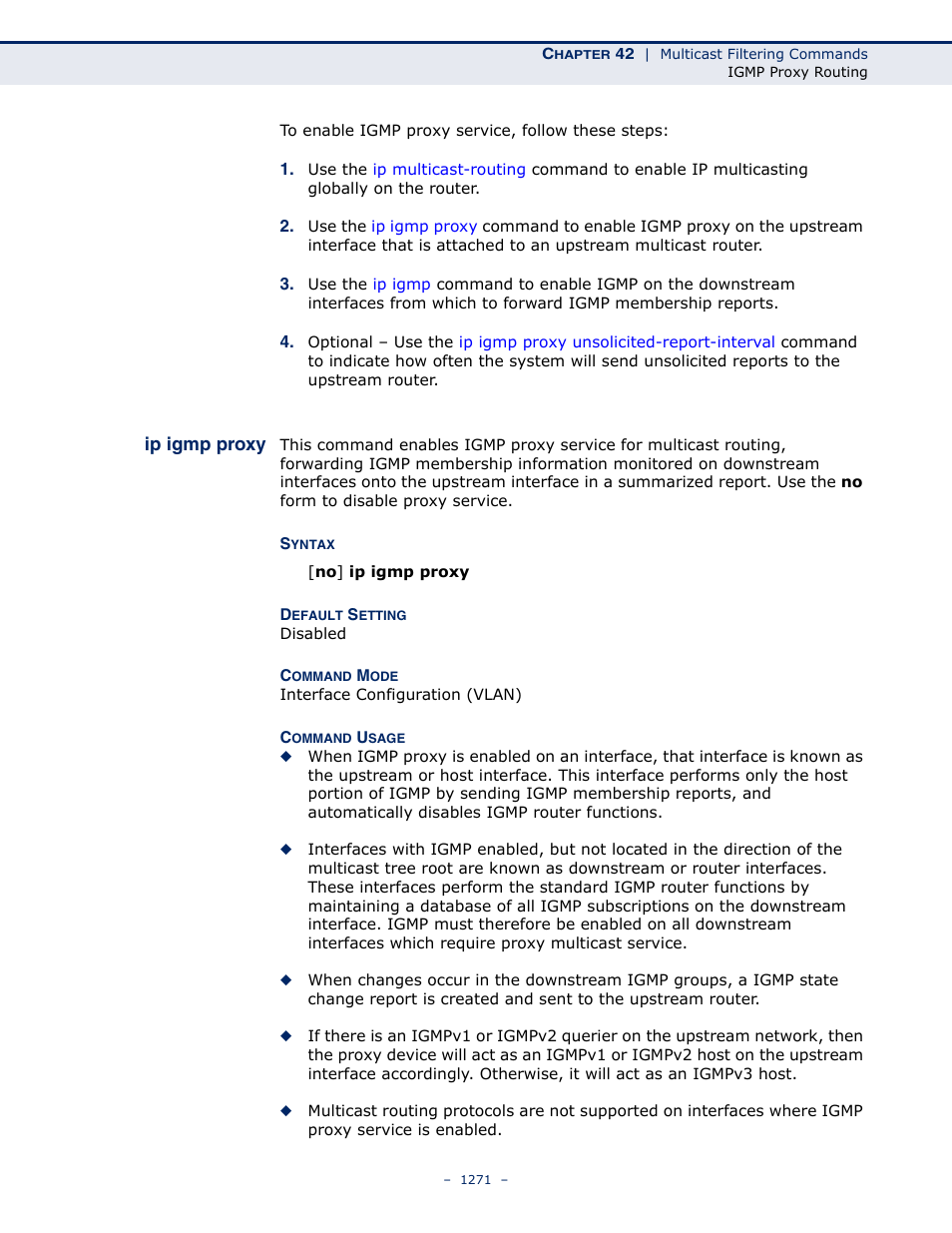 Ip igmp proxy | LevelOne GTL-2691 User Manual | Page 1271 / 1644