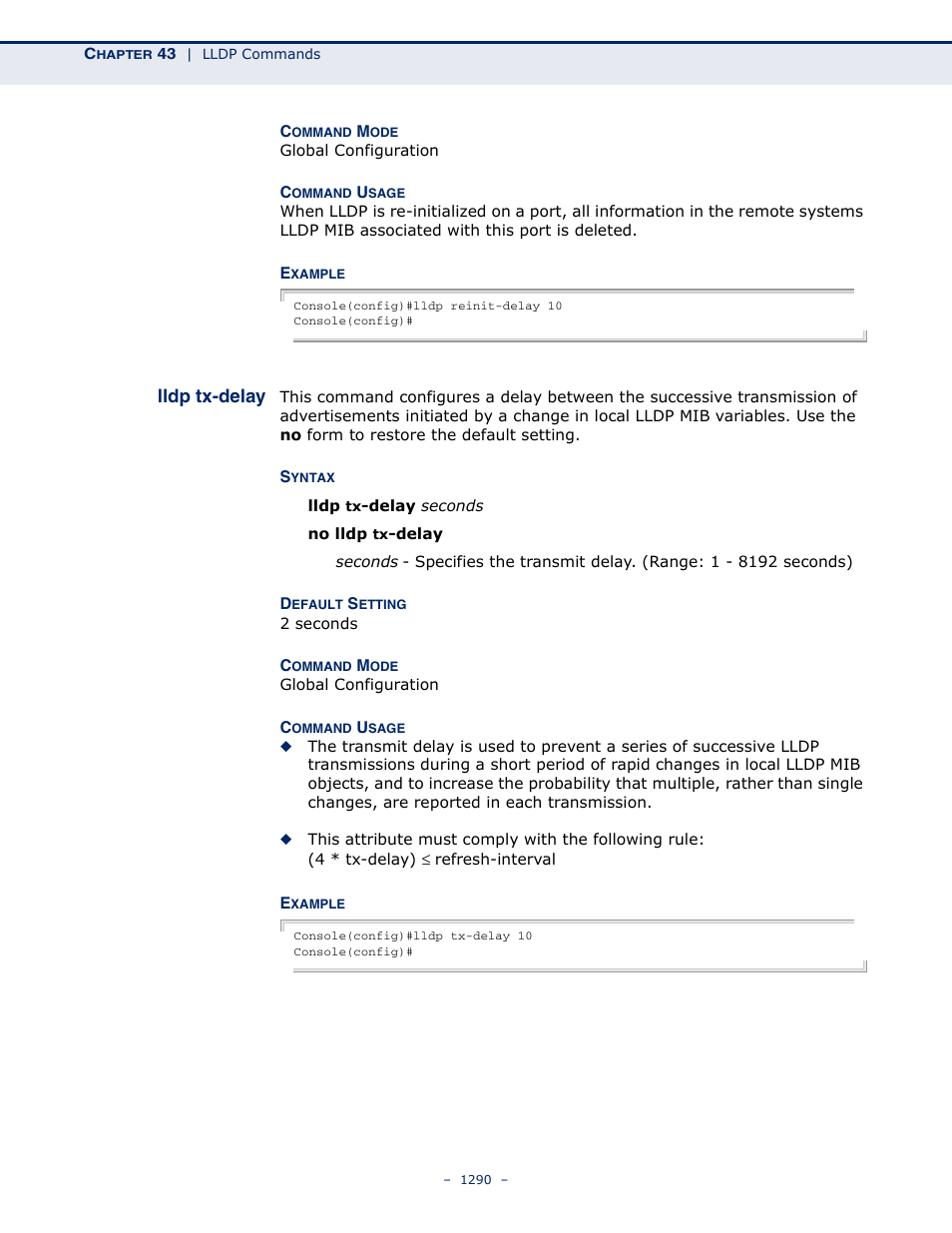 Lldp tx-delay | LevelOne GTL-2691 User Manual | Page 1290 / 1644