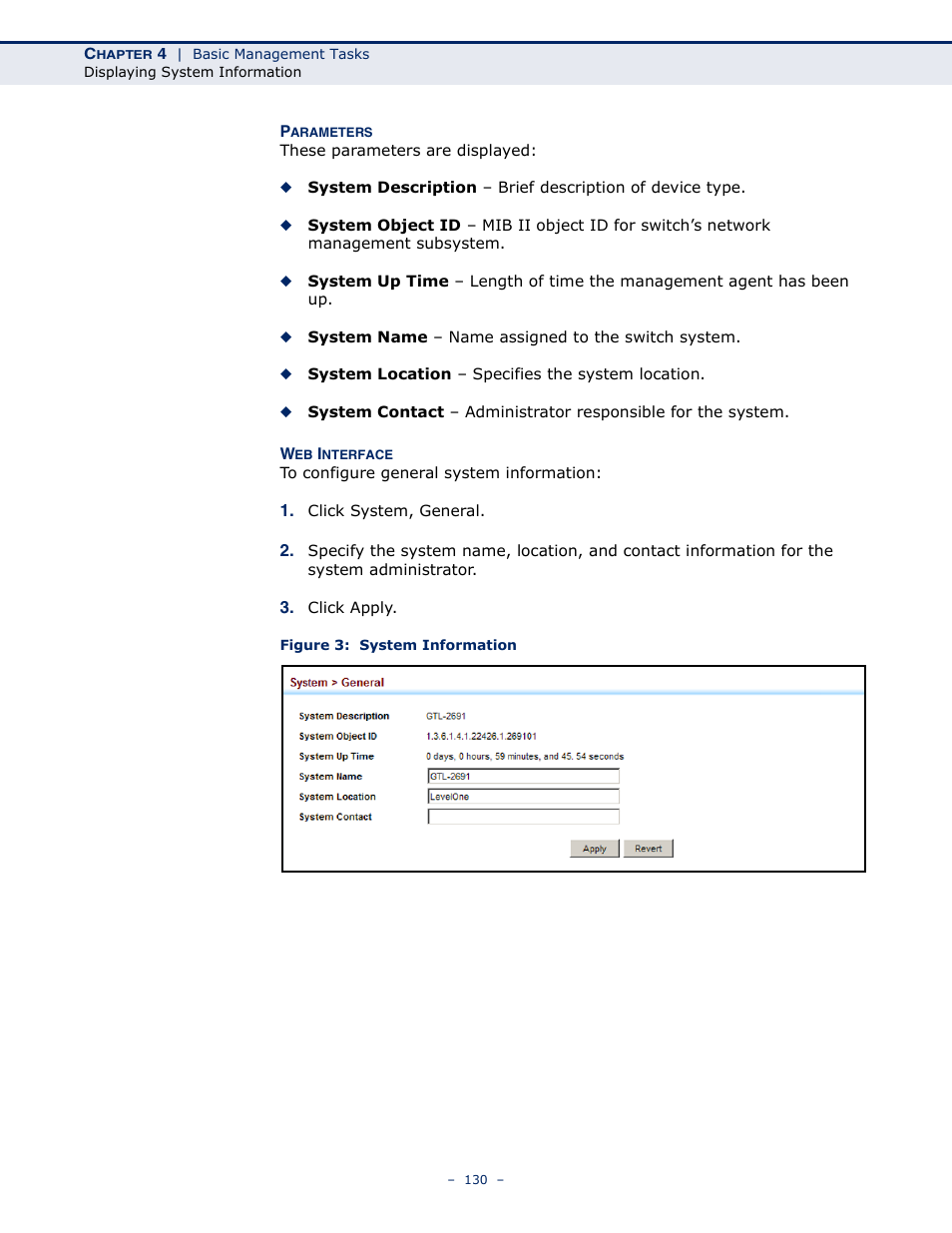 Figure 3: system information | LevelOne GTL-2691 User Manual | Page 130 / 1644