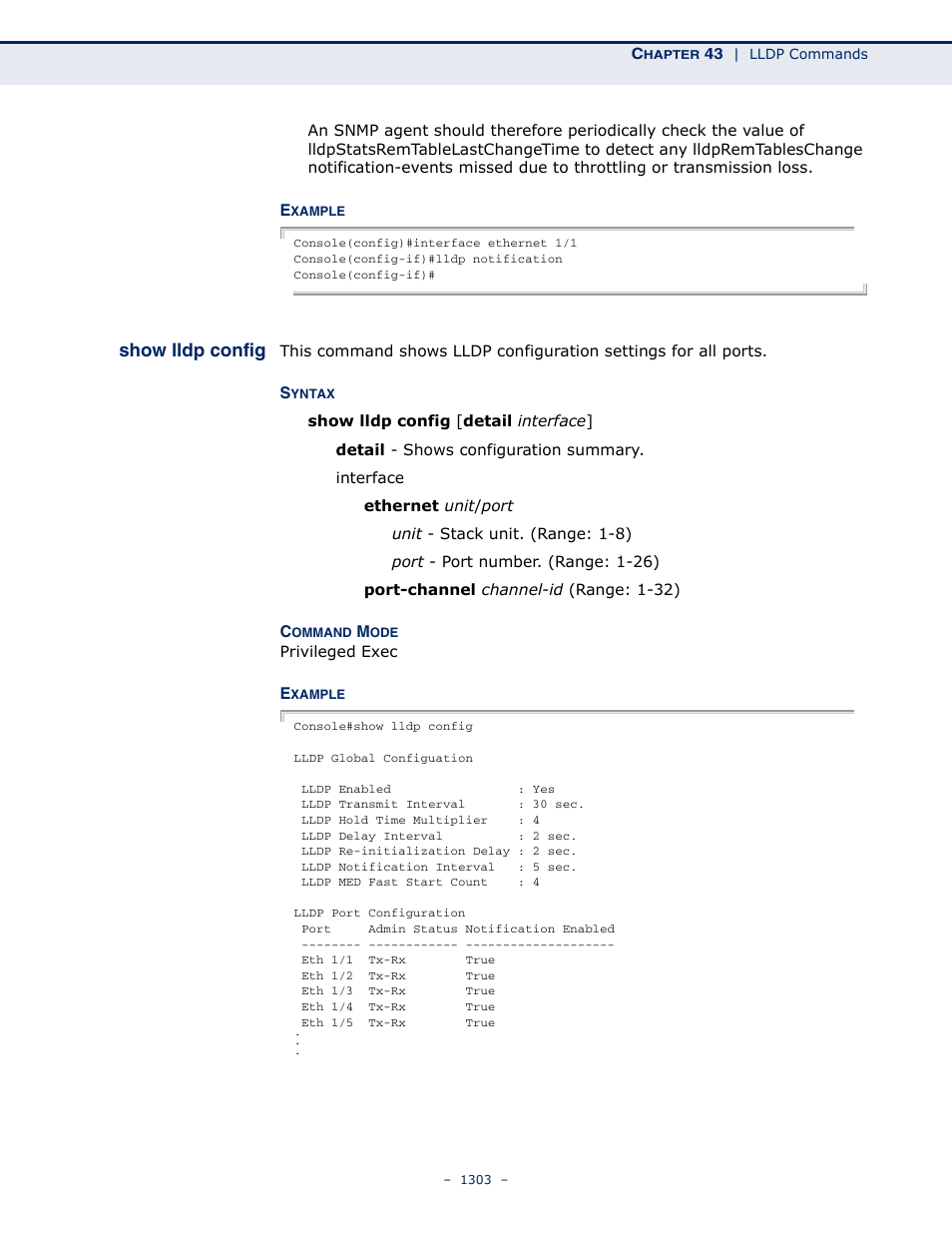 Show lldp config | LevelOne GTL-2691 User Manual | Page 1303 / 1644