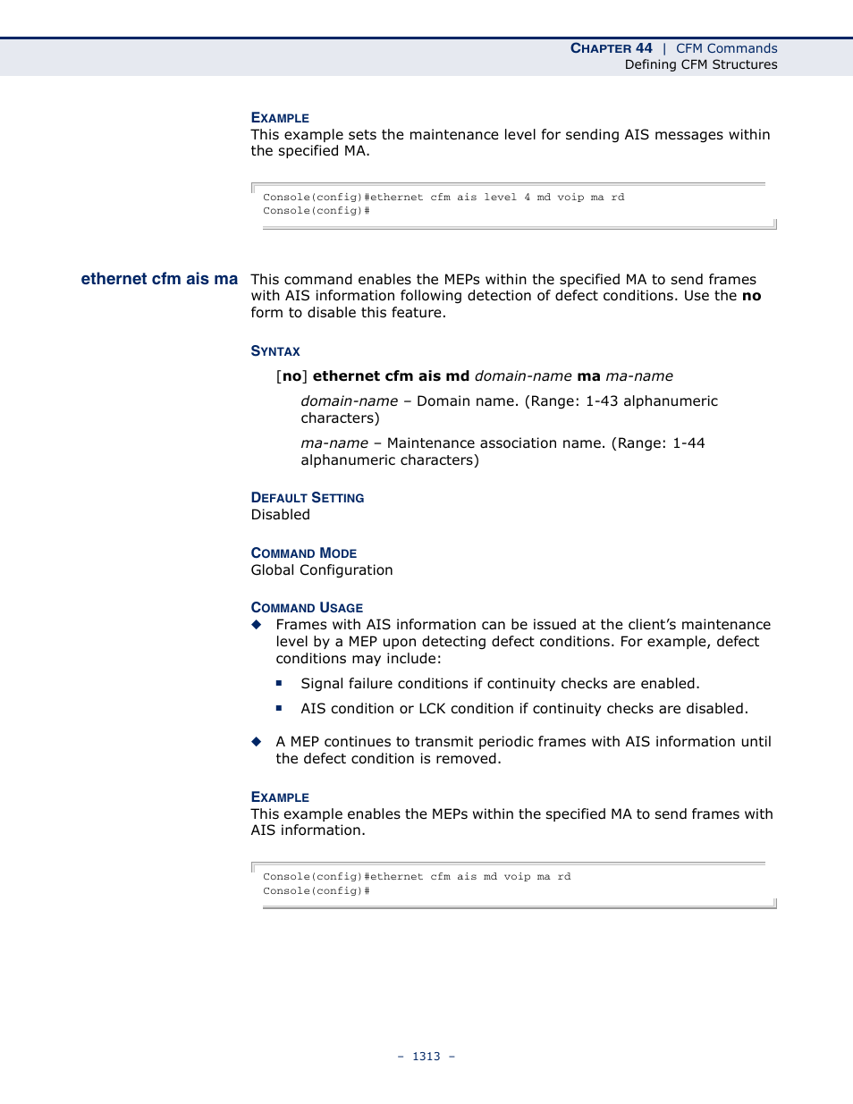 Ethernet cfm ais ma | LevelOne GTL-2691 User Manual | Page 1313 / 1644