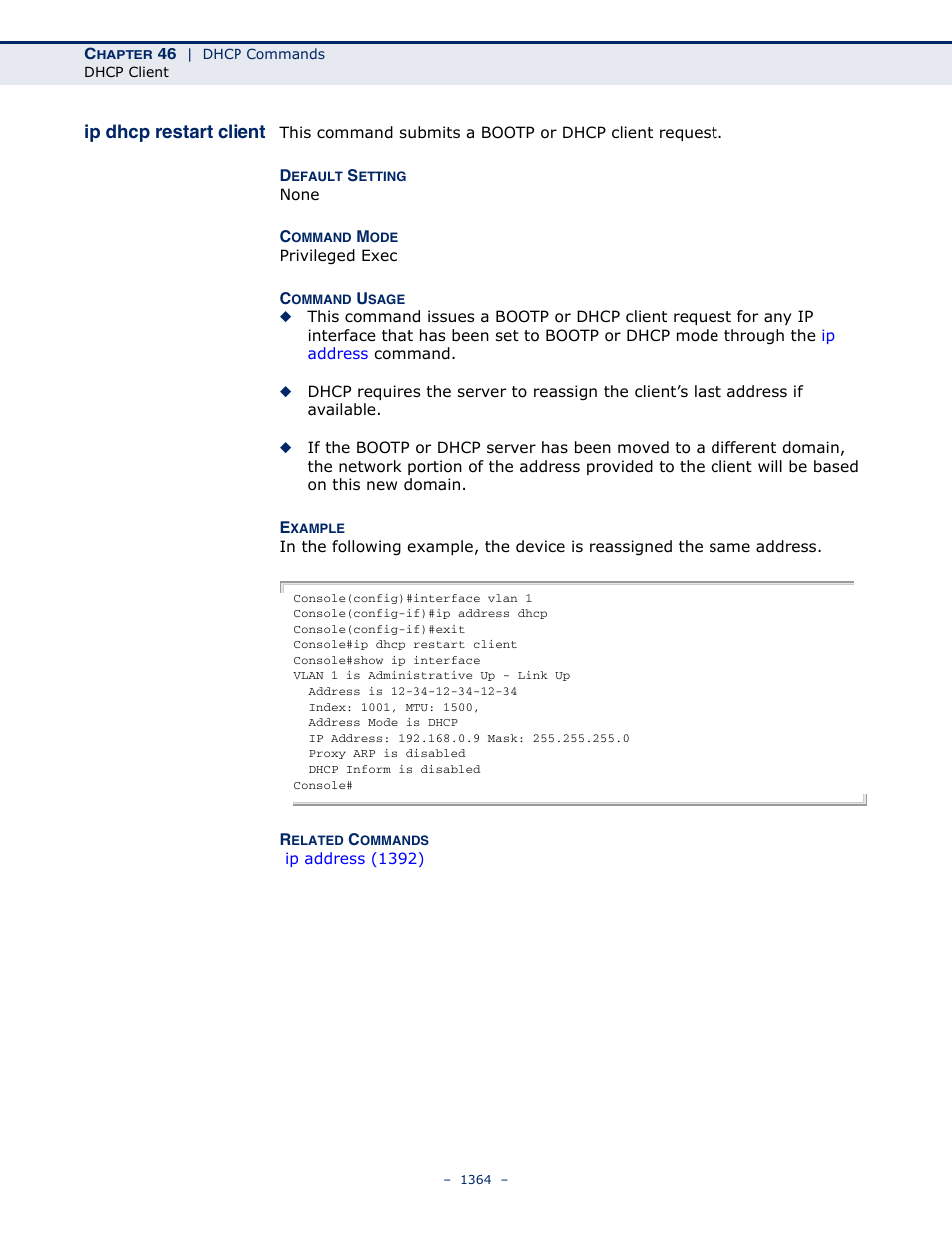 Ip dhcp restart client | LevelOne GTL-2691 User Manual | Page 1364 / 1644