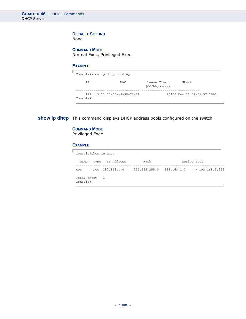 Show ip dhcp | LevelOne GTL-2691 User Manual | Page 1380 / 1644