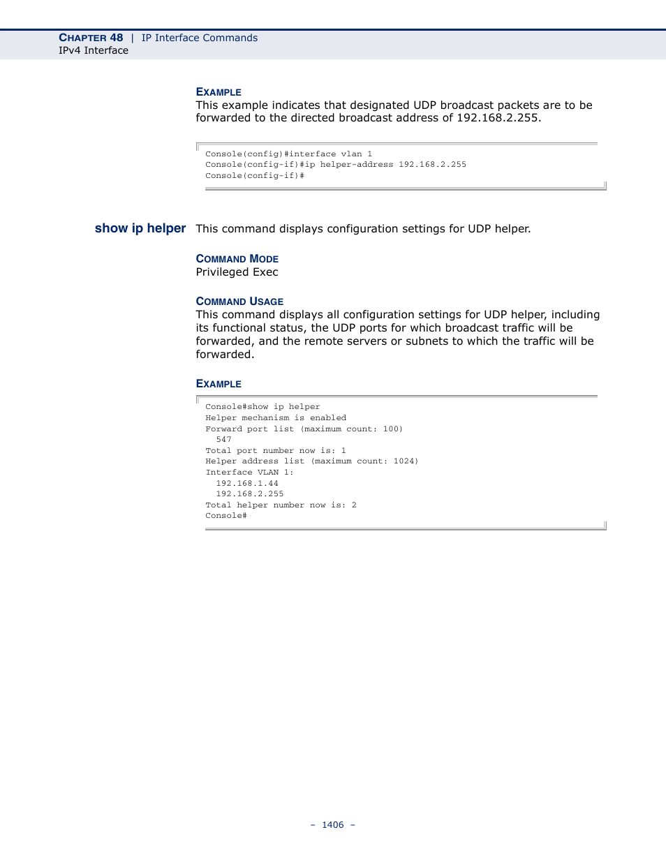Show ip helper | LevelOne GTL-2691 User Manual | Page 1406 / 1644