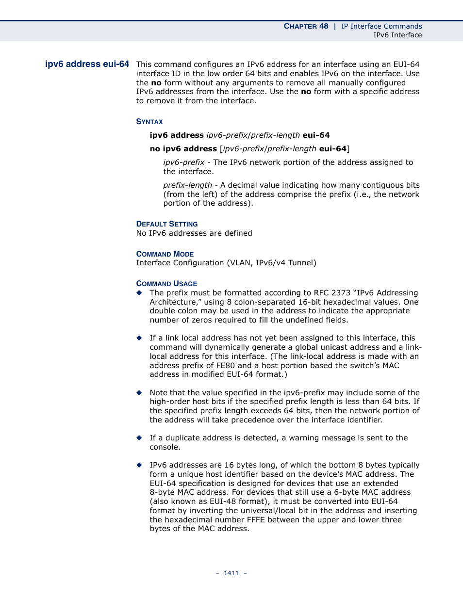Ipv6 address eui-64 | LevelOne GTL-2691 User Manual | Page 1411 / 1644