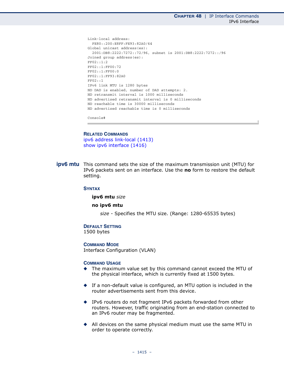 Ipv6 mtu | LevelOne GTL-2691 User Manual | Page 1415 / 1644