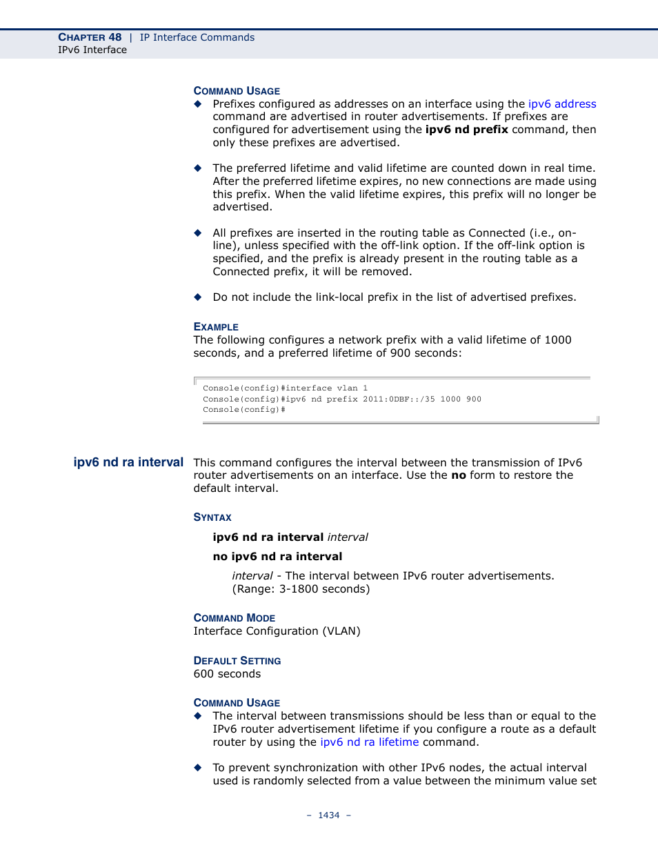 Ipv6 nd ra interval | LevelOne GTL-2691 User Manual | Page 1434 / 1644