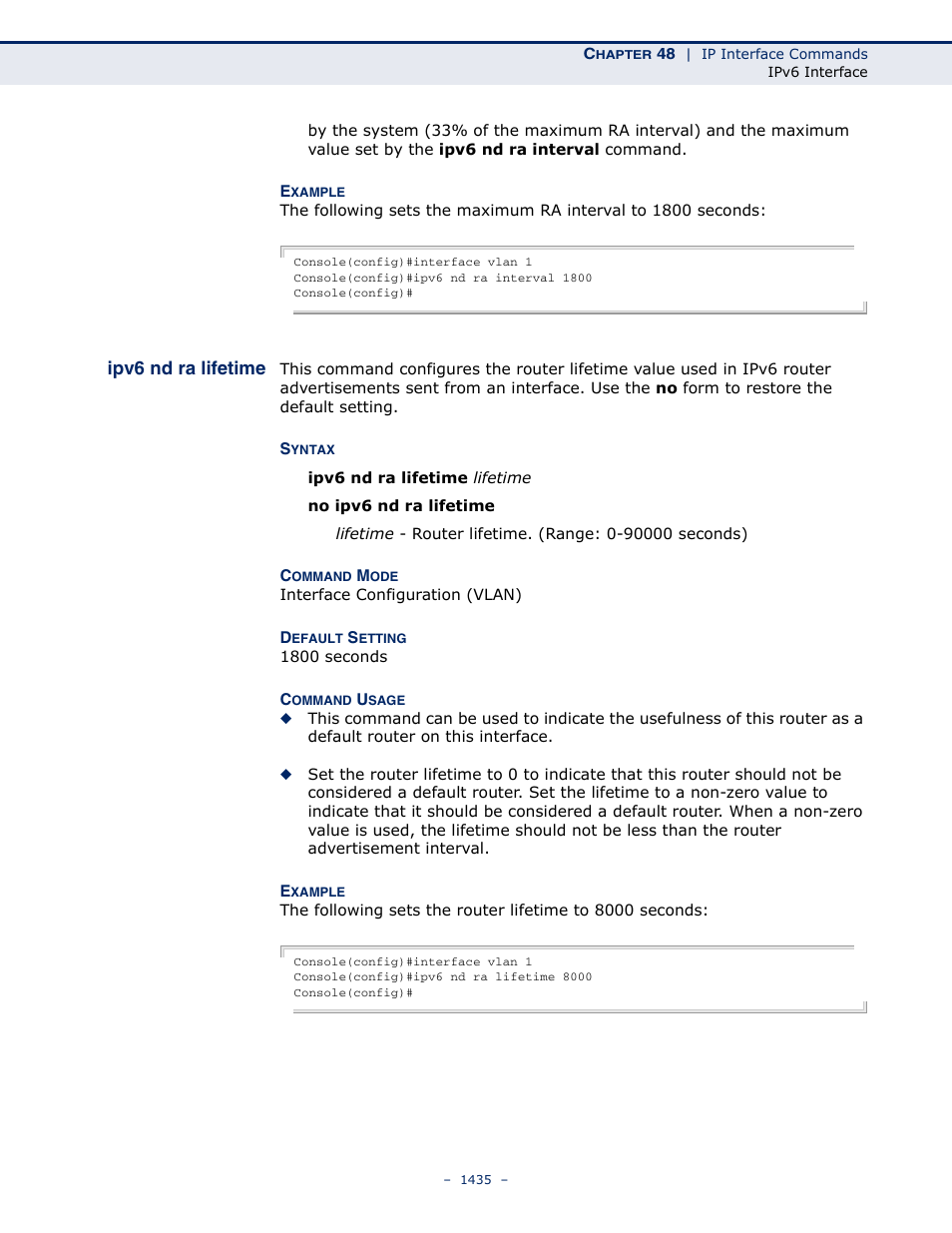 Ipv6 nd ra lifetime | LevelOne GTL-2691 User Manual | Page 1435 / 1644